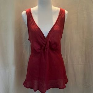 CP Shades Brick Red Cross-over Tank Top. Size M.